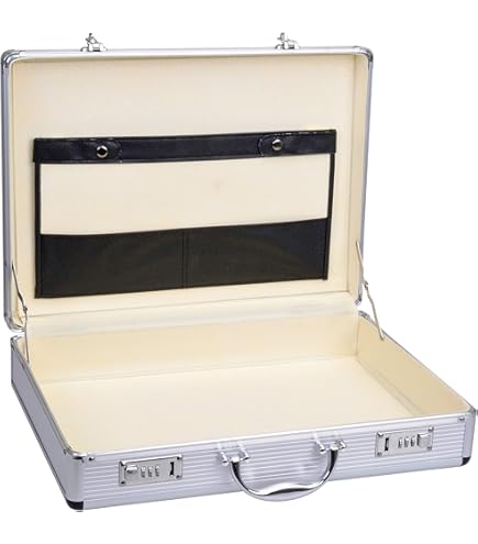 Perel Attachékoffer Voor Laptop En A4-documenten, 46 X 33 5 X 11 Cm Grijs Aluminium