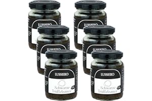‎LUSSIERO 6er Pack Lussiero Premium Trüffel Sauce mit 15% echtem Schwarzem Sommertrüffel Salsa Tartufata Royal Tapenade 80g