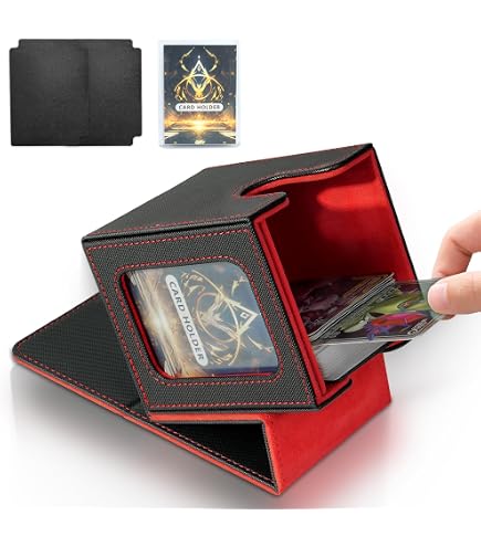 Jamiukro – Boîte De Rangement 6 En 1 Pour Cartes MTG Commander – 5 Boîtes TCG + Compartiment Dé – Capacité 2400 Cartes Non Sleeve – Noir Et Rouge