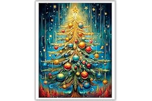 Viart Christmas Paint by Numbers for Adults - Christmas Tree Painting by Numbers for Adults for Home Wall Decor Gift 16x20 Inch