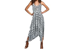 Re Tech UK Tutina intera Jumpsuit donna - scollo a V e pantaloni con taglio largo