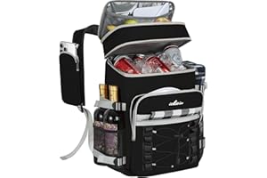 Sac à Dos Isotherme à Double Compartiment – Grande Capacité 30L pour Glacière Souple, Imperméable avec Isolation Thermique Améliorée, Idéal pour Les Pique-Niques et Le Camping(Noir)
