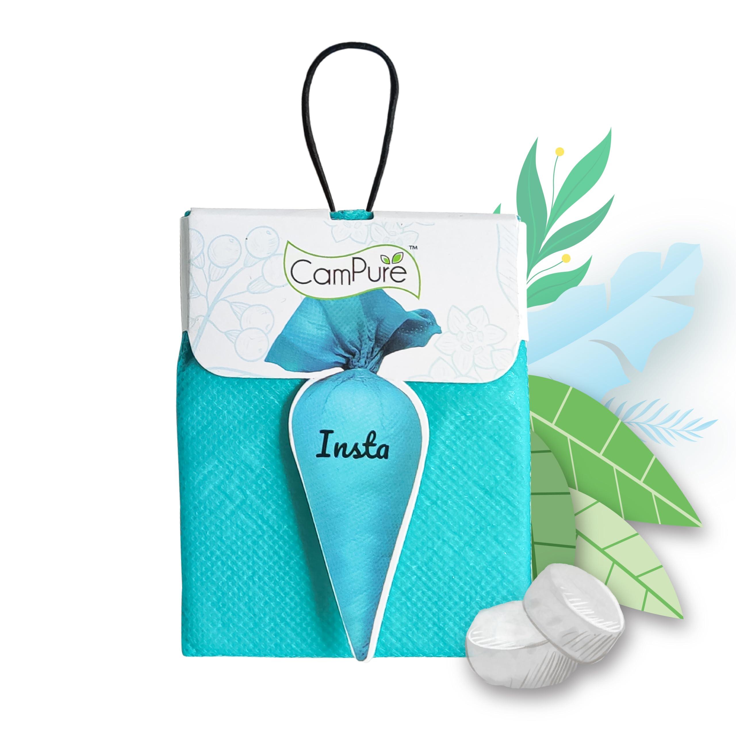 CamPure Camphor Insta Cone (Original) (Pack of 3) - Room, Car and Air Freshener & Mosquito Repellent,?150 gram