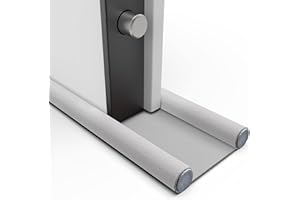 BABYBUNNY Bas de Porte Double Isolant - 100 CM, Boudin de Porte pour Portes Blindées, Isolants de Courants d'air pour Portes de Toutes Les Largeurs, Isolation Contre Le Froid, l’Humidité, et Le Bruit (Blanc)