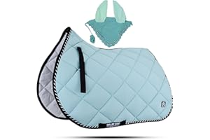 GALLOP SHOP Generale Sottosella con velo da mosca abbinato (completo, menta)