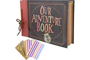 SIMDAO Our Adventure Book - Álbum de recortes de 80 páginas, álbum de fotos hecho a mano, álbum de recortes, álbum de fotos familiar, álbum de recortes, aniversario, libro de invitados de boda