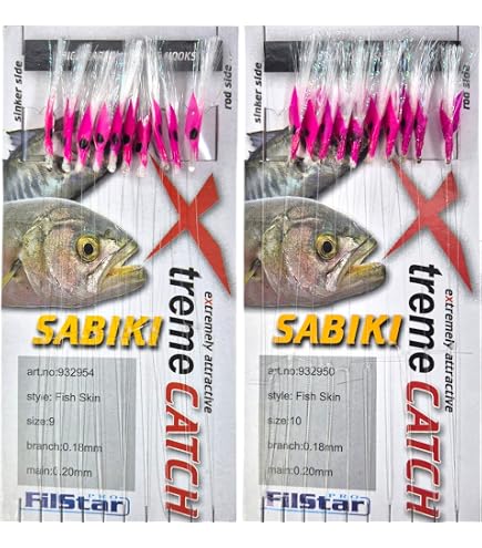 Sabiki Rig Con 10 Ganci In Acciaio Inox E Piume – Esca Per Pesca In Acque Profonde Per Sgombri, Aringhe E Sardine, Con Moschettone