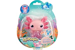 ANIMAGIC - Let’s GLO Axolotl - Mascota Electrónica & Lumínica - Rosa - para Niños a Partir de 4 Años - Juego Sensorial & Experiencia Táctil - Cuerpo Extensible - Flota & Brilla en el Agua