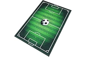 Happyyami Football Field Design Entry Floor Mat Green Gray Design Non-Slip Door Mat for Football Sports Fans Home Decor Area Rug
