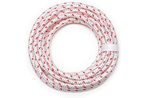 DF QUALITY hochwertiges Starterseil rot/weiß für Motorsäge Rasenmäher Gartengeräte Baugeräte Boot Kart RC Flechtschnur Anwerfseil (3,0 mm x 4 m)