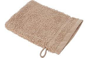 De Witte Lietaer Collection H – Set di 6 Guanti da Bagno di Cotone Beige Tortora 15 x 21 cm