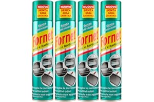 Fornet - Sgrassatore Spray per Forni e Barbecue, Formula non Aggressiva, Senza Soda Caustica, 300ml x 4 Pezzi