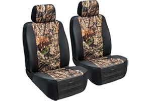 LPI Truck Mossy Oak Heavy Duty Seat Covers for Front Seats; Fits Full-Size SUV or Truck; Includes Front and Rear Storage Pockets, Built-in Molle Style Organizer; Semi-Custom Fit; 2pcs