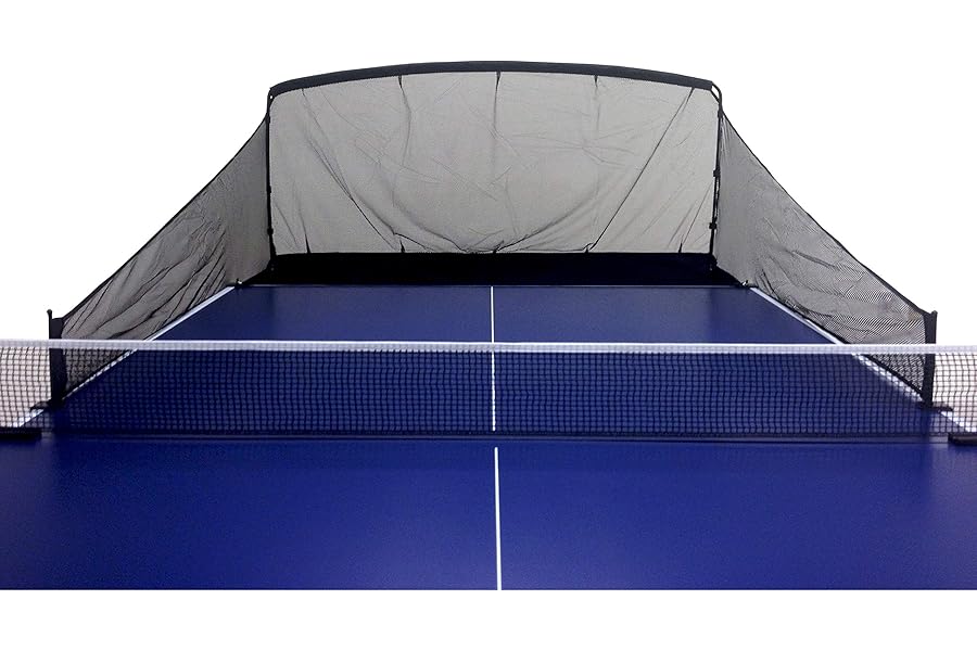 JOOLA iPong Carbon Fiber Table Tennis Ball Catch Net - Practice Net Attaches to Ping Pong Table for Ball Coll, Serve or Multi-Ball Training,Gray/Black