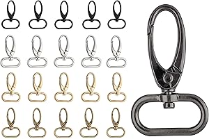 ‎ERLIF 5 Stück Premium - Karabinerhaken drehbar für Taschen Karabiner Haken Gurtbänder Schlüsselanhänger