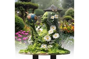 Flanliy 2D Troll De l'herbe Verte Piquets De Jardin, Statue Jardin Exterieur, RéSistante Aux IntempéRies DéCoration De en Acrylique ModèLe, pour DéCoration De Cour Et De (D)