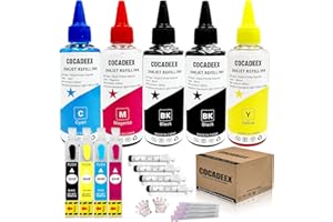 COCADEEX 604XL Tinte Nachfüllset Kompatibel mit XP-2200 XP-2205 XP-3200 XP-3205 XP-4200 XP-4205 WF-2935 WF-2930 WF-2910 WF-2950 Drucker, 604XL Tintenpatrone mit Auto Reset Chips