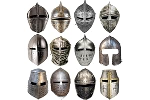 Aoriher 24 Máscaras de Papel de Caballero Medieval Antifaz de Mascarada de Caballero Máscara de Casco de Caballero Medieval con Elástico para Cosplay Disfraz Caballero Halloween Fiesta Medieval