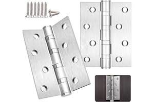 Anstore 2 Stück Scharniere Klappbar, 100×76×3mm Silberne Scharniere Schwerlast mit 24 Stück Schrauben, Kugellager Türscharniere für Türen, Fenster und Schränke