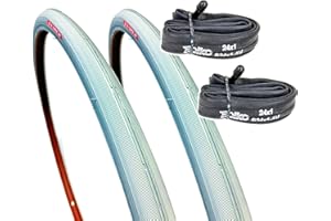 ROLKO 24x1 ETRTO 25-540/541 Lot de 2 pneus pour fauteuil roulant 24 x 1 haute pression jusqu'à 7,5 bar Gris 600 x 25 A Profil fin Super HP + Long Wear avec chambres à air