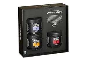 ‎LAKRIDS BY BÜLOW LAKRIDS BY BÜLOW - Geschenkbox - 3x150g - 1, 2 & 3 - Sweet, Salty & Red - Vegane Gourmet Lakritze in hochwertiger Geschenkbox