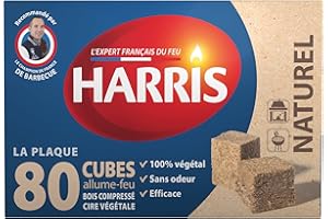HARRIS 80 Cubes Allume-Feu Naturels - Lot de 3