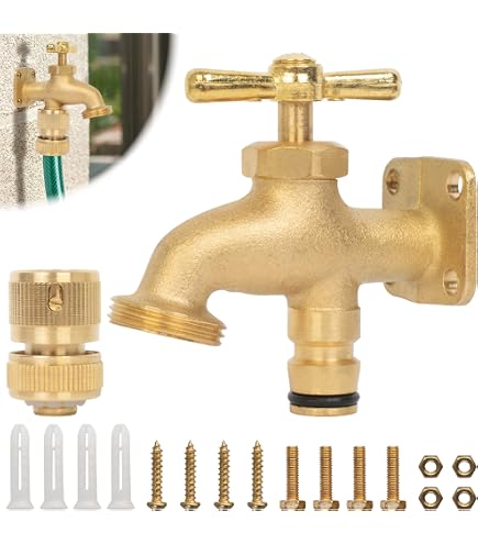 Premium Robinet double 1/2'' Robinet double en laiton avec deux 3/4