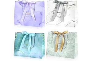 BBLIKE BBILKE Średnie torby na prezenty - 4 torebki papierowe prezenty urodzinowe, eleganckie duże torebki na prezenty z uchwytami dla kobiet dziewcząt na Walentynki przyjęcie weselne Boże Narodzenie