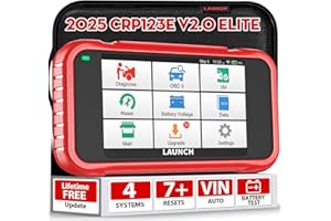 Launch Valise Diagnostic Auto Launch CRP123E V2.0 Diagnostic Voiture 4 Système Moteur ABS SRS at Diagnostic Voiture 7 Réinitialisations Huile EPB SAS BMS accélérateur DPF Réinitialisation Purge ABS
