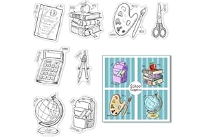 craspire Tampons Transparents en Silicone Fournitures Scolaires Modèles de Livres Tampons Transparents pour la Fabrication de Cartes Décoration DIY Scrapbooking Gaufrage Album Décor Artisanat