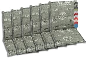 GO-DE Textil Bequeme und attraktive Polsterauflagen für Niederlehner-Gartenstühle (6er-Set, Design: Stempel Hellgrau)