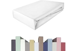 ‎EDDA LUX EDDA LUX Spannbettlaken für 20-40 cm hohe Matratzen, 180 x 200-220 bis 200 x 200-220 cm, Öko-Tex, Baumwolle m. 5% Elasthan, Premium Spannbetttuch für Boxspringbett, in Weiß