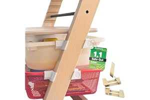 [ TEST SEHR GUT, NOTE 1.1 *] EmSoLi Adapter Hellbraun + 1x Haken für Ikea Trofast Box Korb Drahtkorb, kompatibel mit Stokke Tripp Trapp Baby Hochstuhl, Hochstühle Kinderstuhl Zubehör, Kinder Hoch