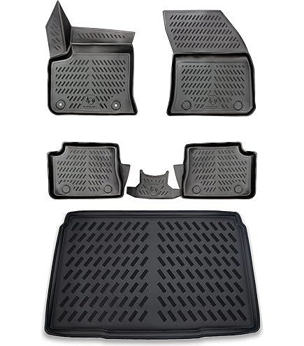 Tapis De Sol Caoutchouc Sur Mesure - Pour Peugeot E-208 / Opel E-Corsa F / Citroën DS3 Crossback Electrique / Lancia Ypsilon EV - 4 Pièces + Fixation