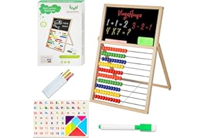 VingaHouse Grundschule Rechenschieber Abacus, Abacus Rechner Kinder und Blackboard & Whiteboard mit Magnetaufkleber,Spielzeug ab 3 Jahre