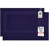 Komfortec 2 Cotton Bath Rugs, 50 x 70, Navy Blue | 600 g/m&sup2;, absorbent and quick drying