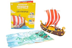 Pandacraft - Kit Éducatif Explore Les Vikings - Expérimenter, Découvrir et se Questionner Tout en s'Amusant - 1 Activité + 1 Magazine - Jeux Éducatifs 3-7 Ans