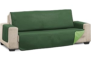 Martina Home Cubre Sofa Acolchado, Verde/Botella, 3 Plazas (Diamond)