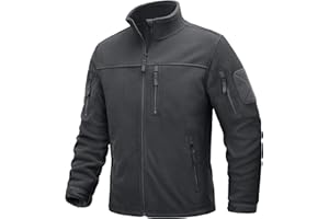 TACVASEN Men's Winter Tactical Full-Zip Fleece Jacket with Zipper Pockets