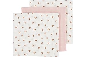 Meyco Baby Mini Panther mouchoirs en Mousseline, 3 pièces (en Mousseline, de Gaze 100% Coton, très absorbants & séchage Rapide, multifonctionnels), Soft Pink