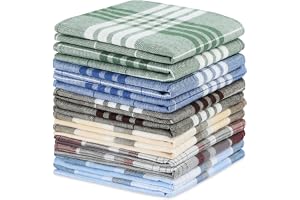 URAQT Herr bomull herr Hankies set ljusblå rutig, 12-pack herrnäsdukar - 40 cm x 40 cm bomullsblandning ficknäsdukar för brudgum, bal, fest, bröllop och daglig användning