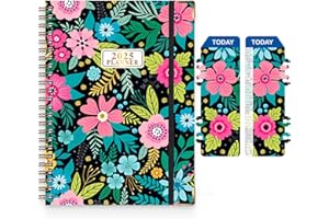 WEICLIANHP Agenda Settimanale 2025 Spirale A5 – Pianificazione Gennaio-Dicembre 2025 con Anello Porta Penna, Segnalibro con Righello e Adesivi Personalizzati, Agenda budget in lingua tedesca