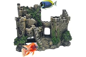 MASCOT PETS Castle Tower Ruins Aquatic Ornament Ruin Hide Realistic Artificial Polyresin Aquarium Model Decoration Fish Tank Marine