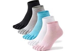 QUPOLPOL tåstrumpor dam, korta fem-fingersneakerstrumpor: Ventilerande vardagsstrumpor för löpning, kontor, yoga och resor, 5