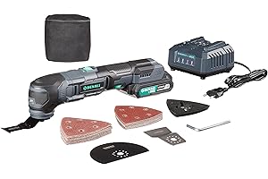 Marca Amazon Denali by SKIL - Juego de multiherramienta oscilante, de 18 V (20 V máx.), kit de accesorios con 32 piezas, batería de litio de 2 Ah y cargador