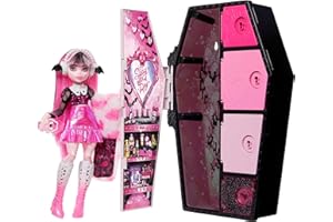 Monster High Coffret Monstrueux Secrets, Poupée Mannequin Draculaura, Série Look Irisé, avec Casier Cerceuil Et Plus De 21 Accessoires, Jouet pour Enfant de 4 Ans et Plus, HNF73