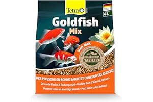 Tetra Pond Goldfish Mix – Mélange Complet de Sticks, Flocons, Gammarus - Aliment pour Poissons Rouges de Bassin et de Jardin - Enrichis en Oligo-éléments, Vitamines essentiels, Spiruline – 4 L