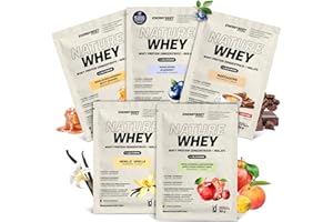 ‎ENERGYBODY Energybody® Nature Whey Protein Pulver Probierpaket - 5x30g - Zucker- und fettarmes Molkenproteinpulver ohne künstliche Verdickungsmittel/Proteinpulver Probierpackung/Eiweißpulver Probierset