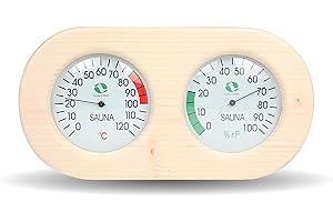 SudoreWell® Sauna thermomètre et hygromètre dans un cadre en bois