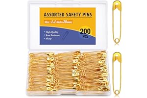 ENCHOL 200 Pcs Gold Safety Pins, 1.1 inch (28mm) Small Safety Pins for Clothes, Safety Pin Heavy Duty for Arts, Crafts, DIY Jewellery and Sewing